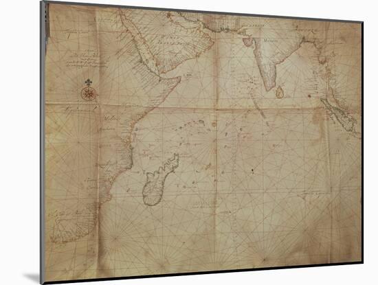 Map of the Indian Ocean-null-Mounted Giclee Print