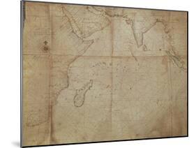 Map of the Indian Ocean-null-Mounted Giclee Print