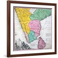 Map of the Indian Peninsula, 1733-null-Framed Giclee Print