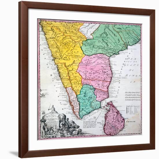 Map of the Indian Peninsula, 1733-null-Framed Giclee Print