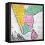 Map of the Indian Peninsula, 1733-null-Framed Stretched Canvas