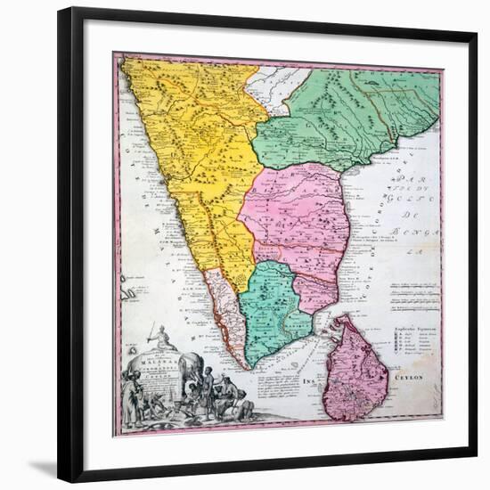 Map of the Indian Peninsula, 1733-null-Framed Giclee Print