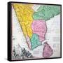 Map of the Indian Peninsula, 1733-null-Framed Stretched Canvas