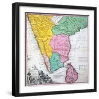 Map of the Indian Peninsula, 1733-null-Framed Giclee Print