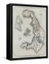 Map of the Island and Bay of Santorin, in the Greek Archipelago-null-Framed Stretched Canvas