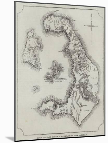 Map of the Island and Bay of Santorin, in the Greek Archipelago-null-Mounted Giclee Print