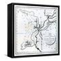 Map of the Island of Atlantis, Bory of St-Vincent and Engraved by E. Collin-null-Framed Stretched Canvas