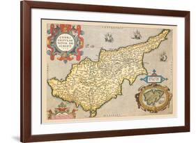 Map of the Island of Cyprus-Abraham Ortelius-Framed Premium Giclee Print