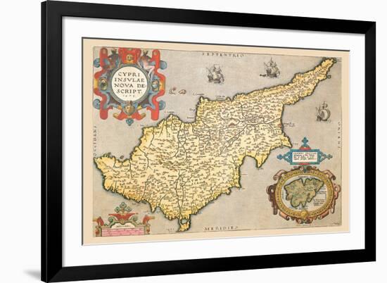 Map of the Island of Cyprus-Abraham Ortelius-Framed Premium Giclee Print