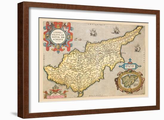 Map of the Island of Cyprus-Abraham Ortelius-Framed Art Print