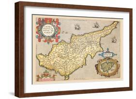 Map of the Island of Cyprus-Abraham Ortelius-Framed Art Print