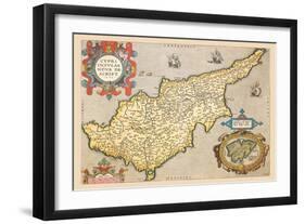 Map of the Island of Cyprus-Abraham Ortelius-Framed Art Print