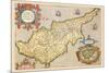 Map of the Island of Cyprus-Abraham Ortelius-Mounted Art Print