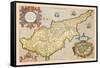 Map of the Island of Cyprus-Abraham Ortelius-Framed Stretched Canvas