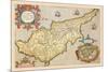 Map of the Island of Cyprus-Abraham Ortelius-Mounted Art Print