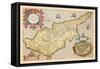 Map of the Island of Cyprus-Abraham Ortelius-Framed Stretched Canvas