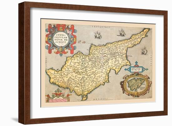 Map of the Island of Cyprus-Abraham Ortelius-Framed Art Print