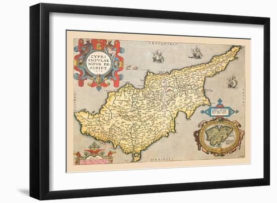 Map of the Island of Cyprus-Abraham Ortelius-Framed Art Print