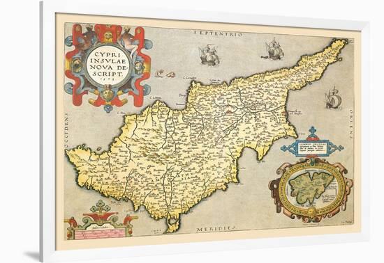 Map of the Island of Cyprus-Abraham Ortelius-Framed Art Print