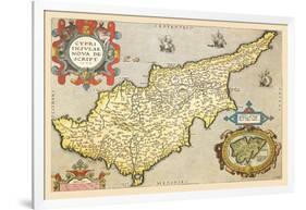 Map of the Island of Cyprus-Abraham Ortelius-Framed Art Print