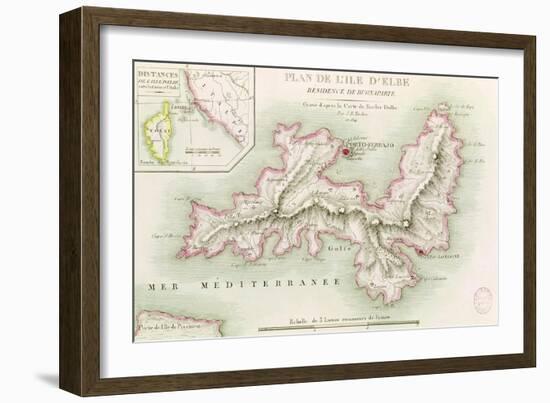 Map of the Island of Elba, 1814-Baron Louis Albert Bacler D'albe-Framed Giclee Print