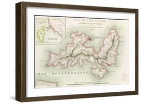 Map of the Island of Elba, 1814-Baron Louis Albert Bacler D'albe-Framed Giclee Print