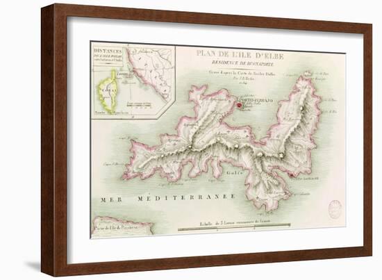 Map of the Island of Elba, 1814-Baron Louis Albert Bacler D'albe-Framed Giclee Print