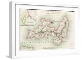 Map of the Island of Elba, 1814-Baron Louis Albert Bacler D'albe-Framed Giclee Print