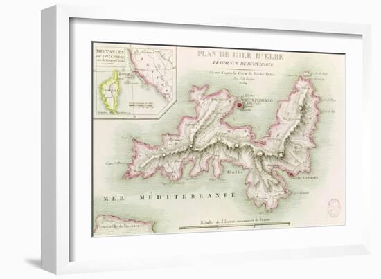 Map of the Island of Elba, 1814-Baron Louis Albert Bacler D'albe-Framed Giclee Print