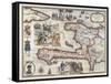 Map of the Island of Haiti, 1789-null-Framed Stretched Canvas