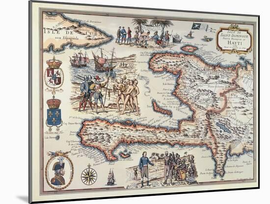 Map of the Island of Haiti, 1789-null-Mounted Giclee Print