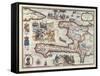 Map of the Island of Haiti, 1789-null-Framed Stretched Canvas