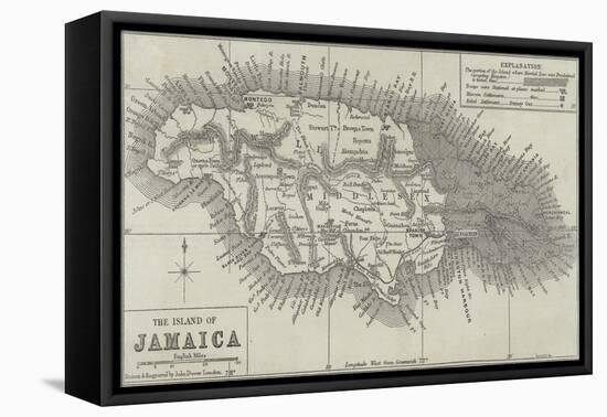 Map of the Island of Jamaica-John Dower-Framed Stretched Canvas