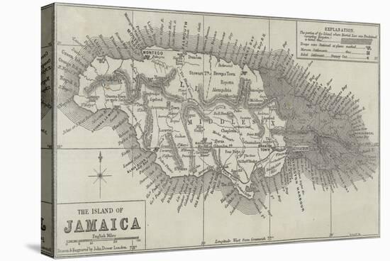 Map of the Island of Jamaica-John Dower-Stretched Canvas