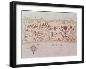 Map of the Island of Puerto Rico, 1599-Samuel de Champlain-Framed Giclee Print