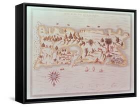 Map of the Island of Puerto Rico, 1599-Samuel de Champlain-Framed Stretched Canvas