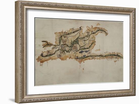 Map of the Island of Santo Domingo-Spanish School-Framed Giclee Print