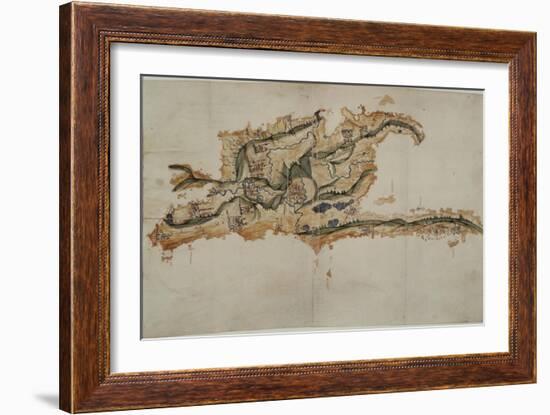 Map of the Island of Santo Domingo-Spanish School-Framed Giclee Print