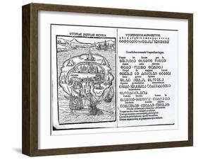 Map of the Island of Utopia and Its Alphabet-null-Framed Giclee Print