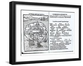 Map of the Island of Utopia and Its Alphabet-null-Framed Giclee Print