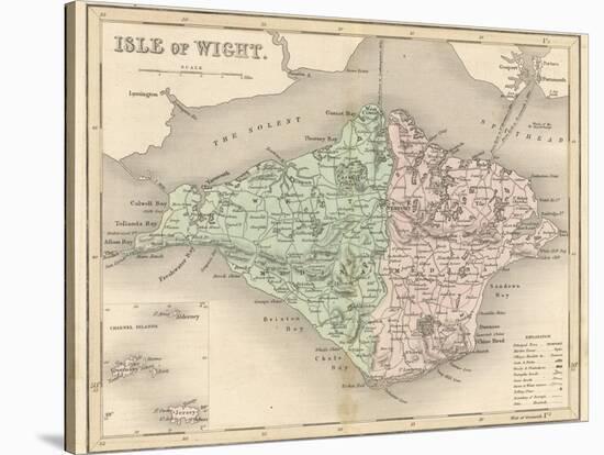 Map of the Isle of Wight-James Archer-Stretched Canvas