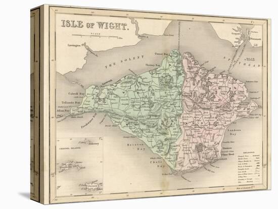 Map of the Isle of Wight-James Archer-Stretched Canvas