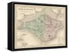 Map of the Isle of Wight-James Archer-Framed Stretched Canvas