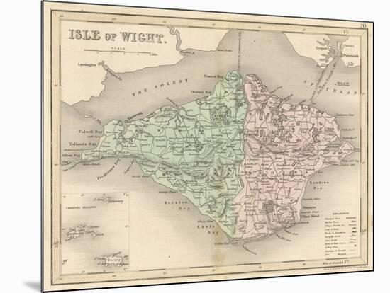 Map of the Isle of Wight-James Archer-Mounted Art Print