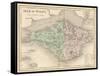 Map of the Isle of Wight-James Archer-Framed Stretched Canvas