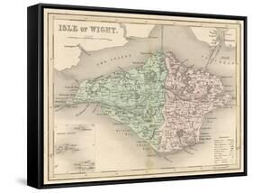 Map of the Isle of Wight-James Archer-Framed Stretched Canvas
