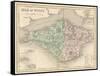 Map of the Isle of Wight-James Archer-Framed Stretched Canvas