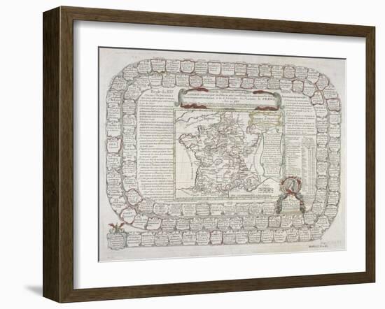 Map of the Kingdom of France with New Observations, Paris, 1718-null-Framed Giclee Print