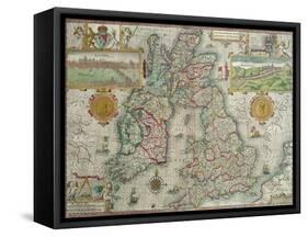 Map of the Kingdom of Great Britain and Ireland, 1610-Jodocus Hondius-Framed Stretched Canvas