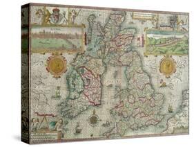 Map of the Kingdom of Great Britain and Ireland, 1610-Jodocus Hondius-Stretched Canvas